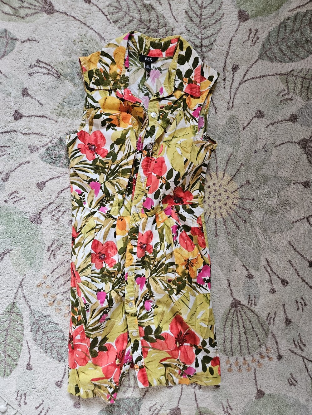Floral Button-Front Women’s Skirt in Multi